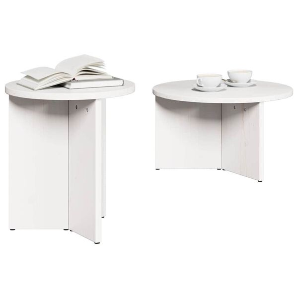 vidaXL Τραπεζάκι σαλονιού 2 pcs Λευκό 49 x 49 x 28 εκ