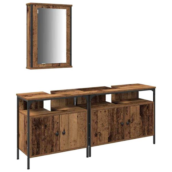 vidaXL Μονάδες Νιπτήρα Μπάνιου Καφέ 80 x 30 x 60 cm Επεξεργασμένο ξύλο