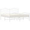 vidaXL Πλαίσιο Κρεβατιού με Κεφαλάρι/Ποδαρικό Λευκό 183x213εκ. Μέταλλο