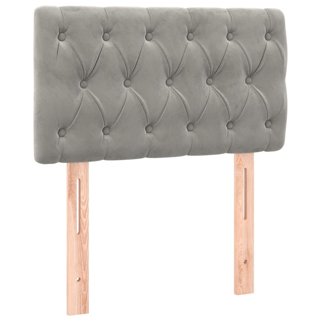 vidaXL Κρεβάτι Boxspring με Στρώμα Ανοιχτό Γκρι 80x200 εκ. Βελούδινο