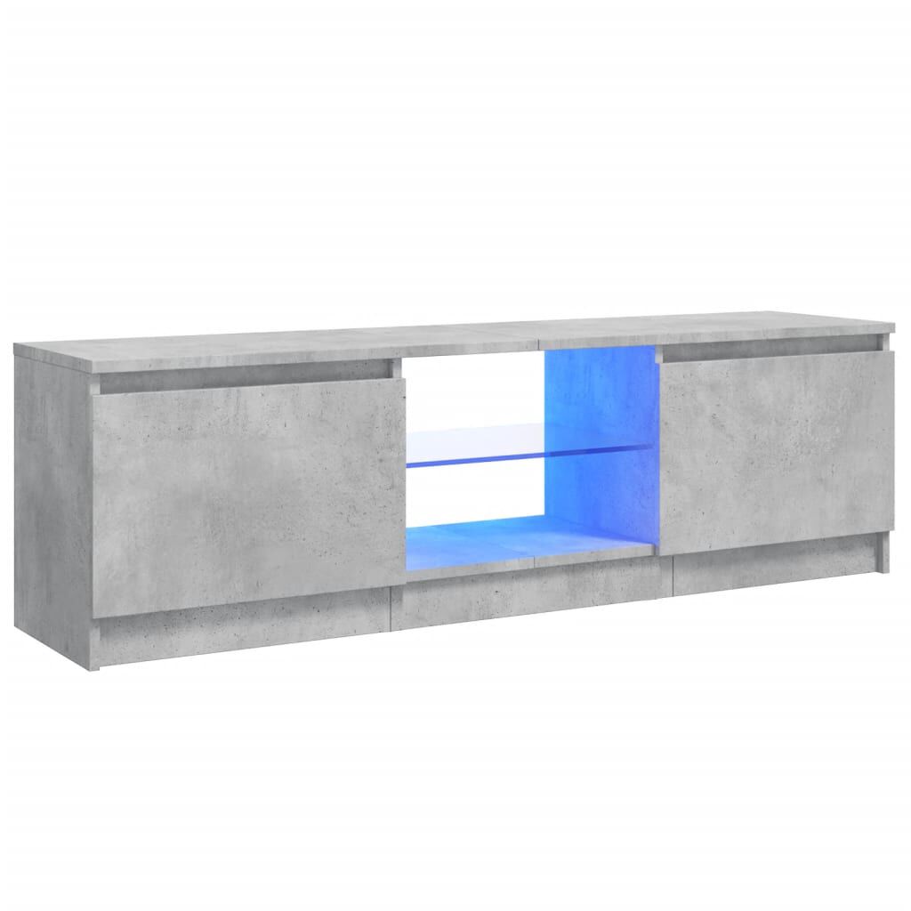 vidaXL Έπιπλο Τηλεόρασης με LED Γκρι Σκυρδέματος 120 x 30 x 35,5 εκ.