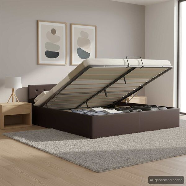 vidaXL &Pi;&lambda;&alpha;ί&sigma;&iota;&omicron; &Kappa;&rho;&epsilon;&beta;&alpha;&tau;&iota;&omicron;ύ &mu;&epsilon; &Alpha;&pi;&omicron;&theta;&eta;&kappa;. &Chi;ώ&rho;&omicron; &Gamma;&kappa;&rho;&iota; 160x200 &epsilon;&kappa;. &Sigma;&upsilon;&nu;&theta;. &Delta;έ&rho;&mu;&alpha;