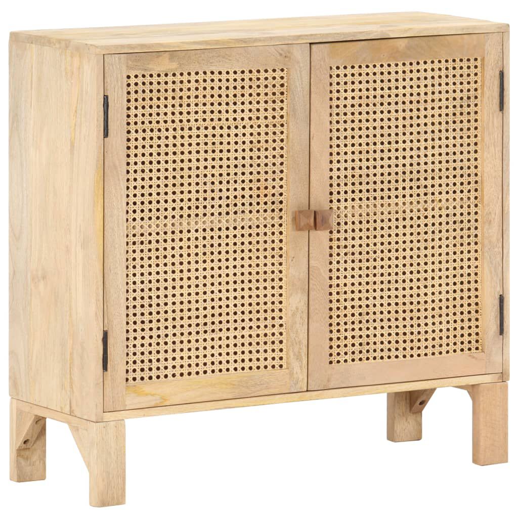 vidaXL Ντουλάπι 80x30x73 εκ. Μασίφ Ξύλο Μάνγκο και Φυσικό Ζαχαροκάλαμο