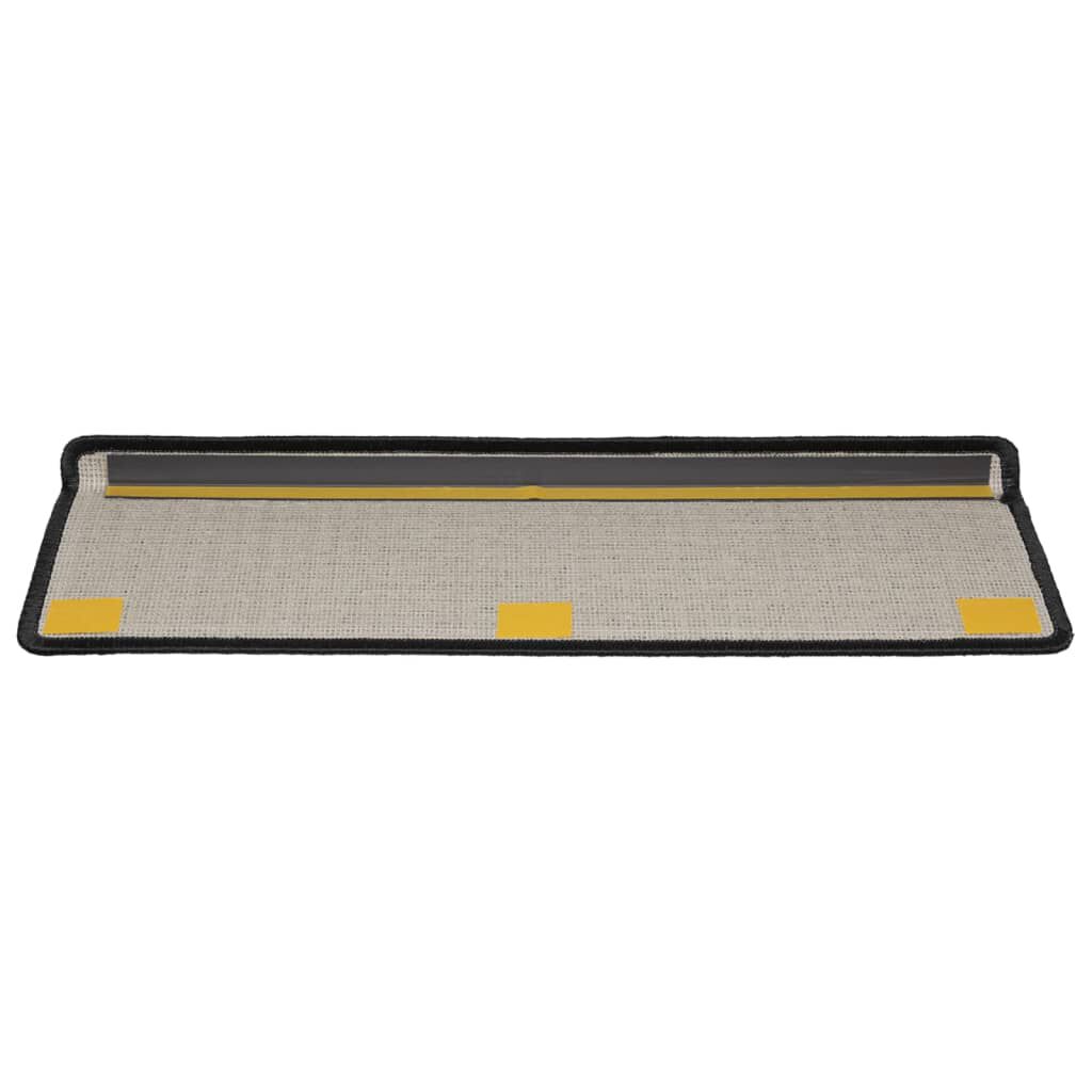 vidaXL Πατάκια Σκάλας 10 τεμ. Μαύρα 65 x 21 x 4 εκ.