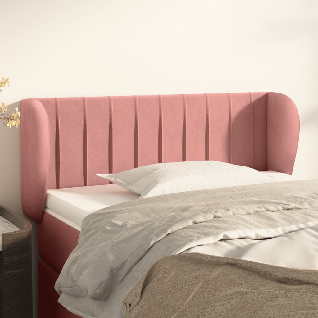 vidaXL Κεφαλάρι με Πτερύγια Ροζ 83x23x78/88 εκ. Βελούδινο