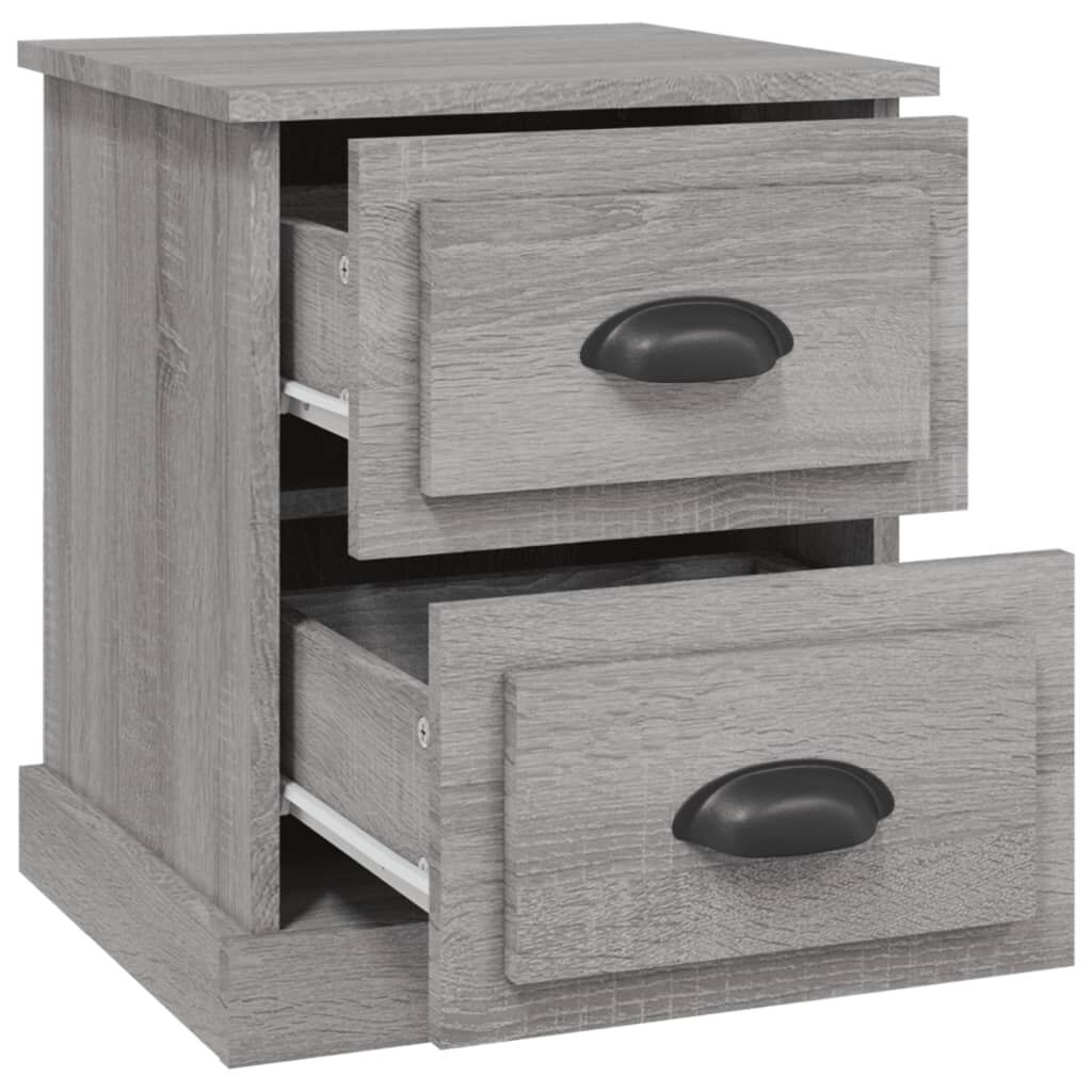 vidaXL Κομοδίνα 2 τεμ. Γκρι Sonoma 39x39x47,5 εκ. Επεξεργασμένο Ξύλο