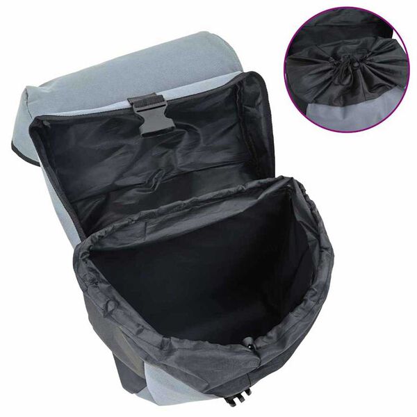 vidaXL Τσάντα Ποδηλάτου Μαύρο και Γκρι 15.5 x 31.5 x 40 εκ Πολυεστέρας