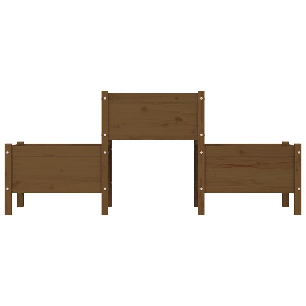 vidaXL Ζαρντινιέρα Καφέ Μελί 178,5 x 44 x 75 εκ. από Μασίφ Ξύλο Πεύκου