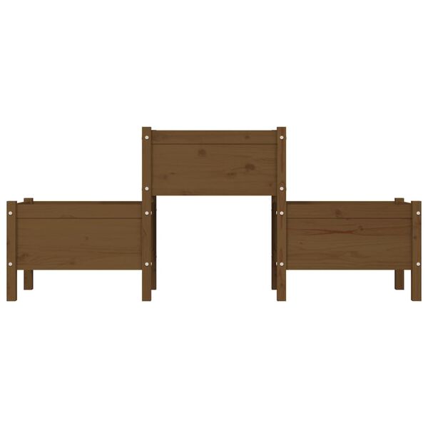 vidaXL Ζαρντινιέρα Καφέ Μελί 178,5 x 44 x 75 εκ. από Μασίφ Ξύλο Πεύκου
