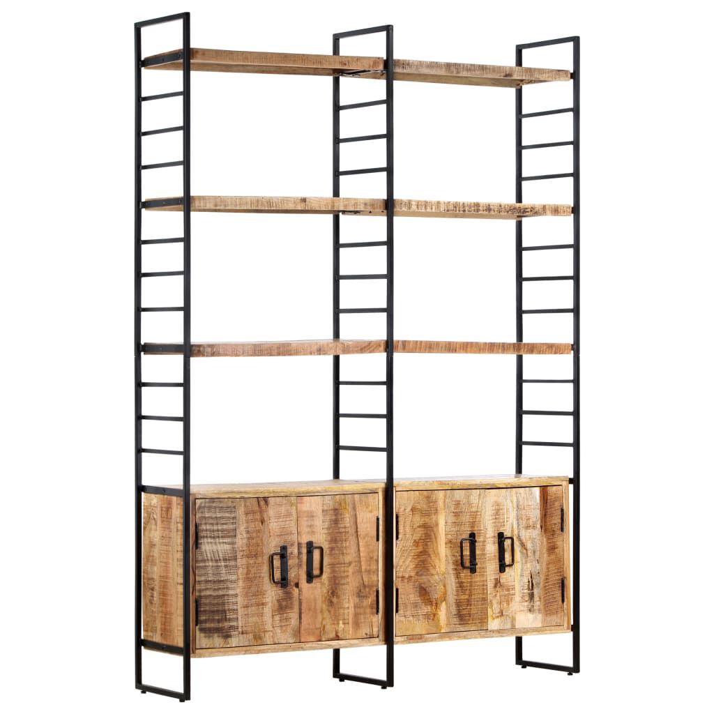 vidaXL Βιβλιοθήκη με 4 Επίπεδα 124x30x180 εκ. Ακατέργαστο Ξύλο Μάνγκο