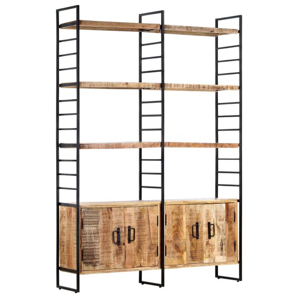 vidaXL Βιβλιοθήκη με 4 Επίπεδα 124x30x180 εκ. Ακατέργαστο Ξύλο Μάνγκο