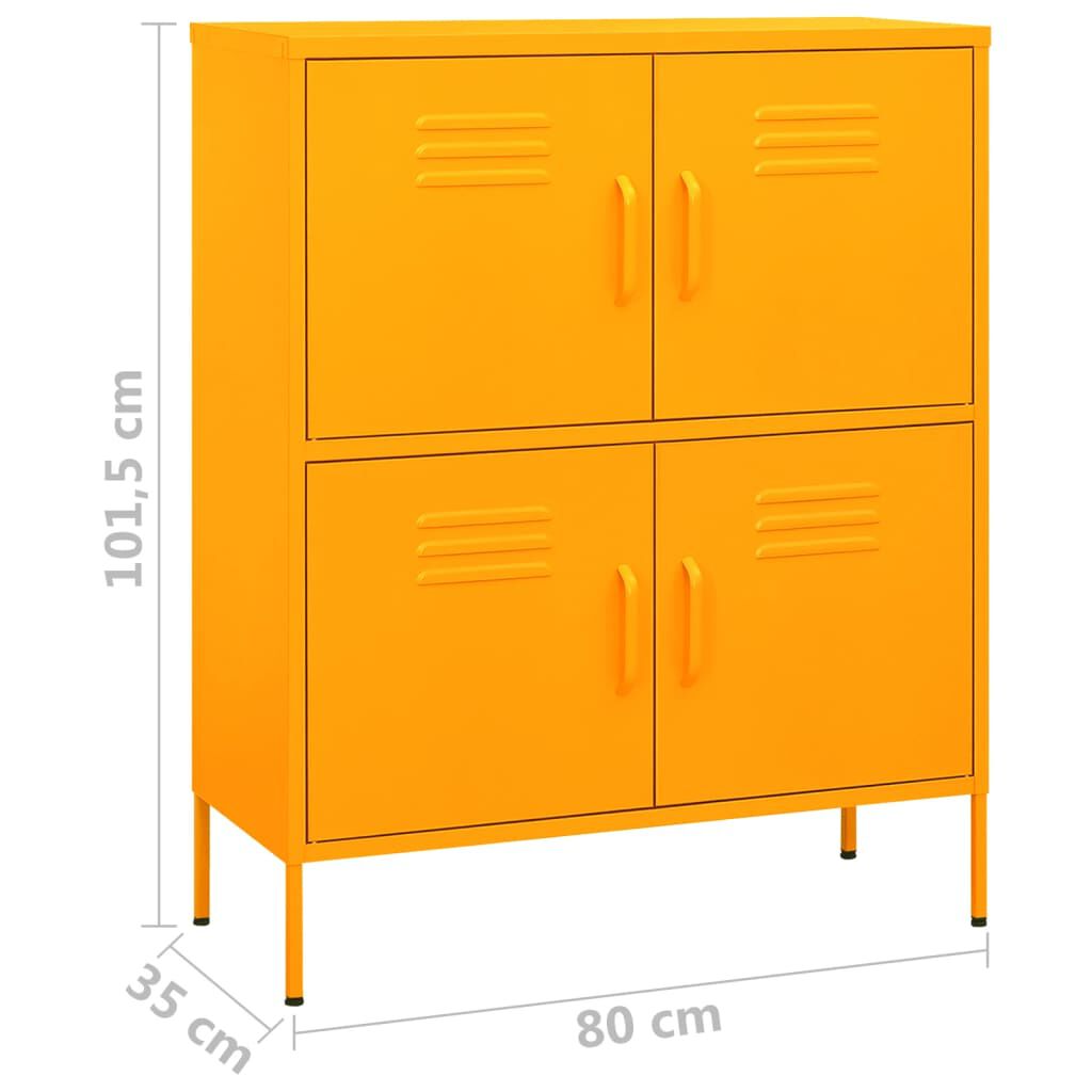 vidaXL Ντουλάπι Αποθήκευσης Μουσταρδί 80x35x101,5 εκ. από Ατσάλι