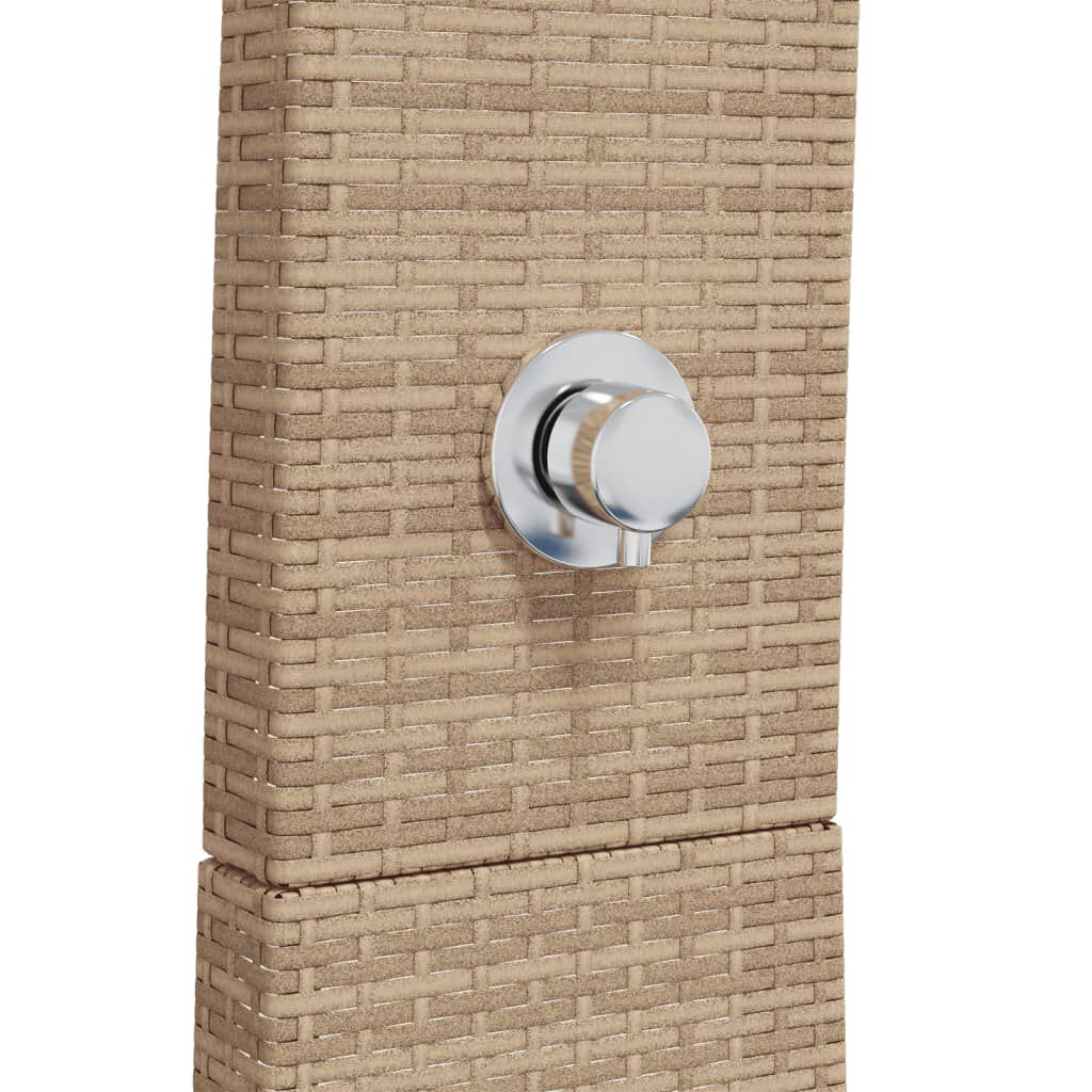 vidaXL Ντους Εξ. Χώρου Μπεζ 55x60x224 εκ. Συνθετικό Ρατάν/Ξύλο Ακακίας