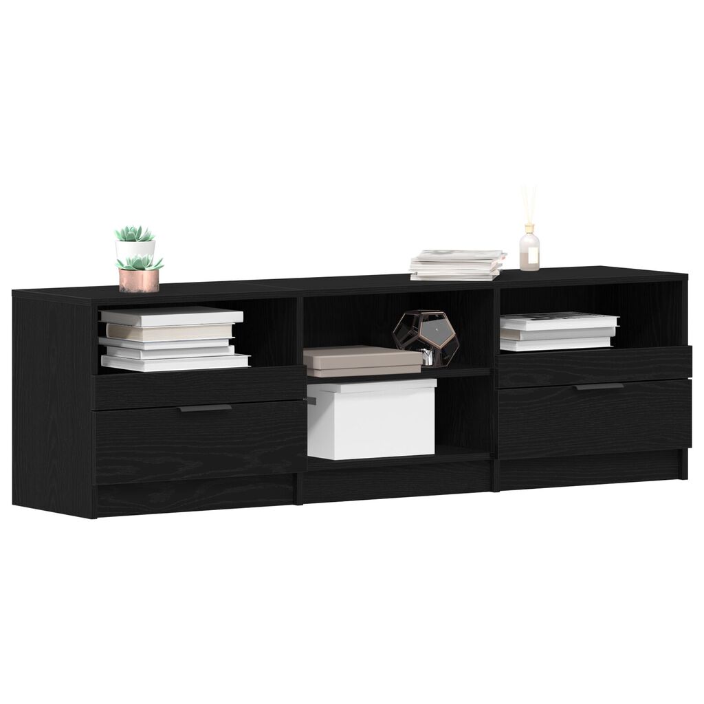 vidaXL Ντουλάπα τηλεόρασης Μαύρο Δρυς 150x33,5x45 εκ Επεξεργασμένο ξύλο