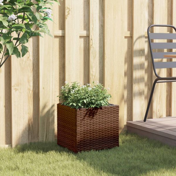 vidaXL Ζαρντινιέρα Κήπου Καφέ 36x30x32 εκ. από Συνθετικό Ρατάν
