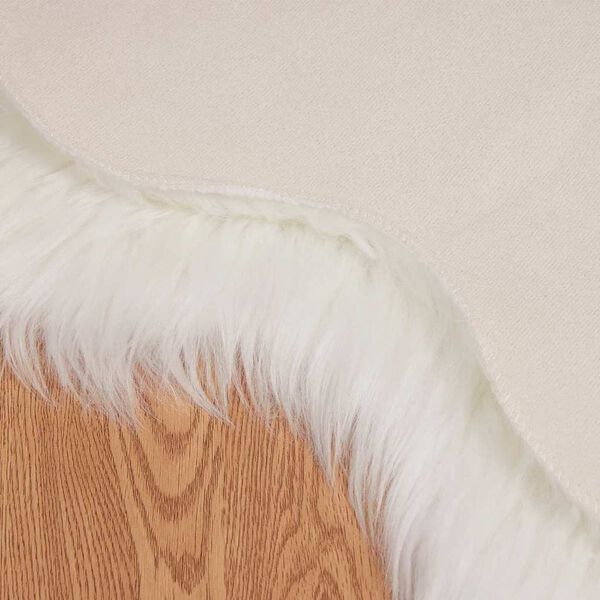 vidaXL Ψεύτικο Δέρμα Προβάτου Χαλί Λευκό 80 x 120 cm Πολυεστέρας