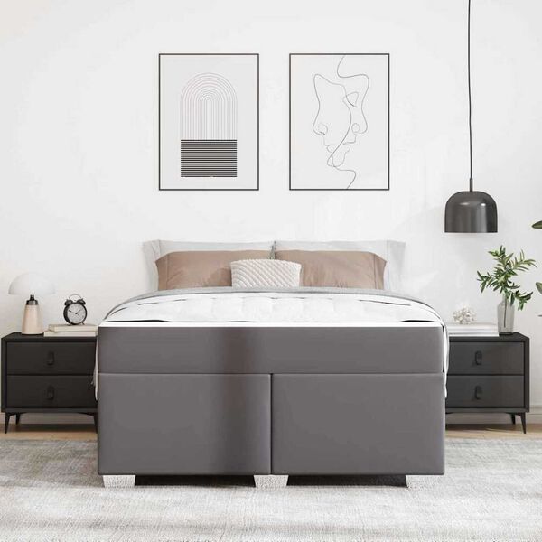 vidaXL Σκελετός Κρεβατιού Άλλο Γκρι 140 x 200 cm Τεχνητό δέρμα