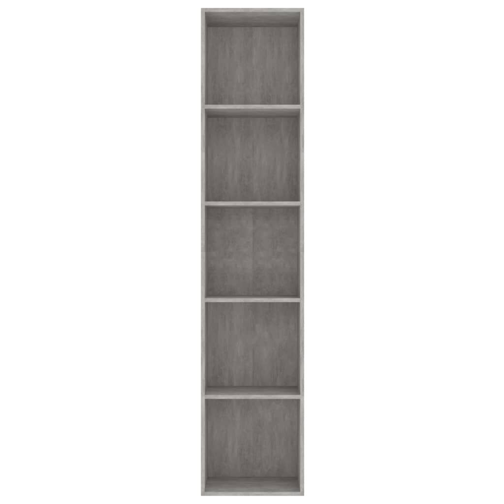 vidaXL Βιβλιοθήκη Γκρι του Σκυροδέματος 40x30x189 εκ. από Επεξ. Ξύλο