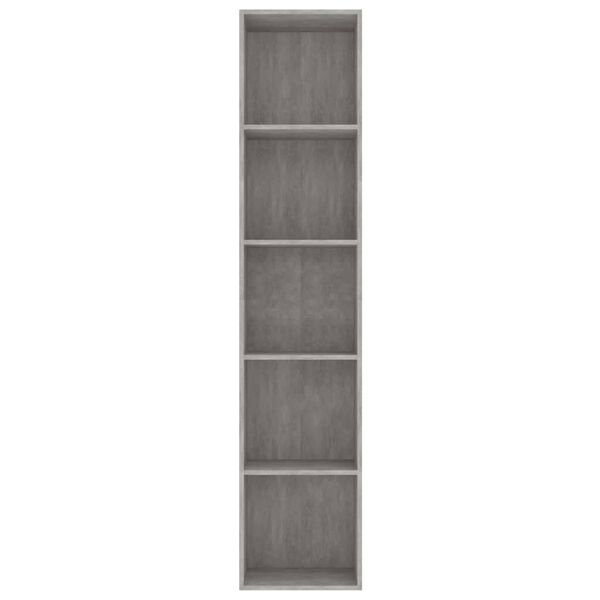 vidaXL Βιβλιοθήκη Γκρι του Σκυροδέματος 40x30x189 εκ. από Επεξ. Ξύλο