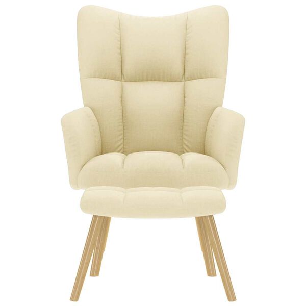 vidaXL Πολυθρόνα Relax Κρεμ Υφασμάτινη με Υποπόδιο