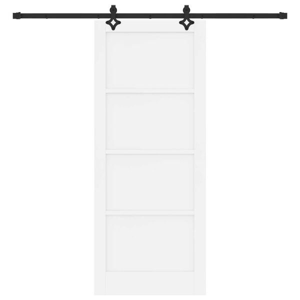 vidaXL Σετ Συρόμενης Πόρτας ORKDAL Λευκό και μαύρο 86 x 211 cm