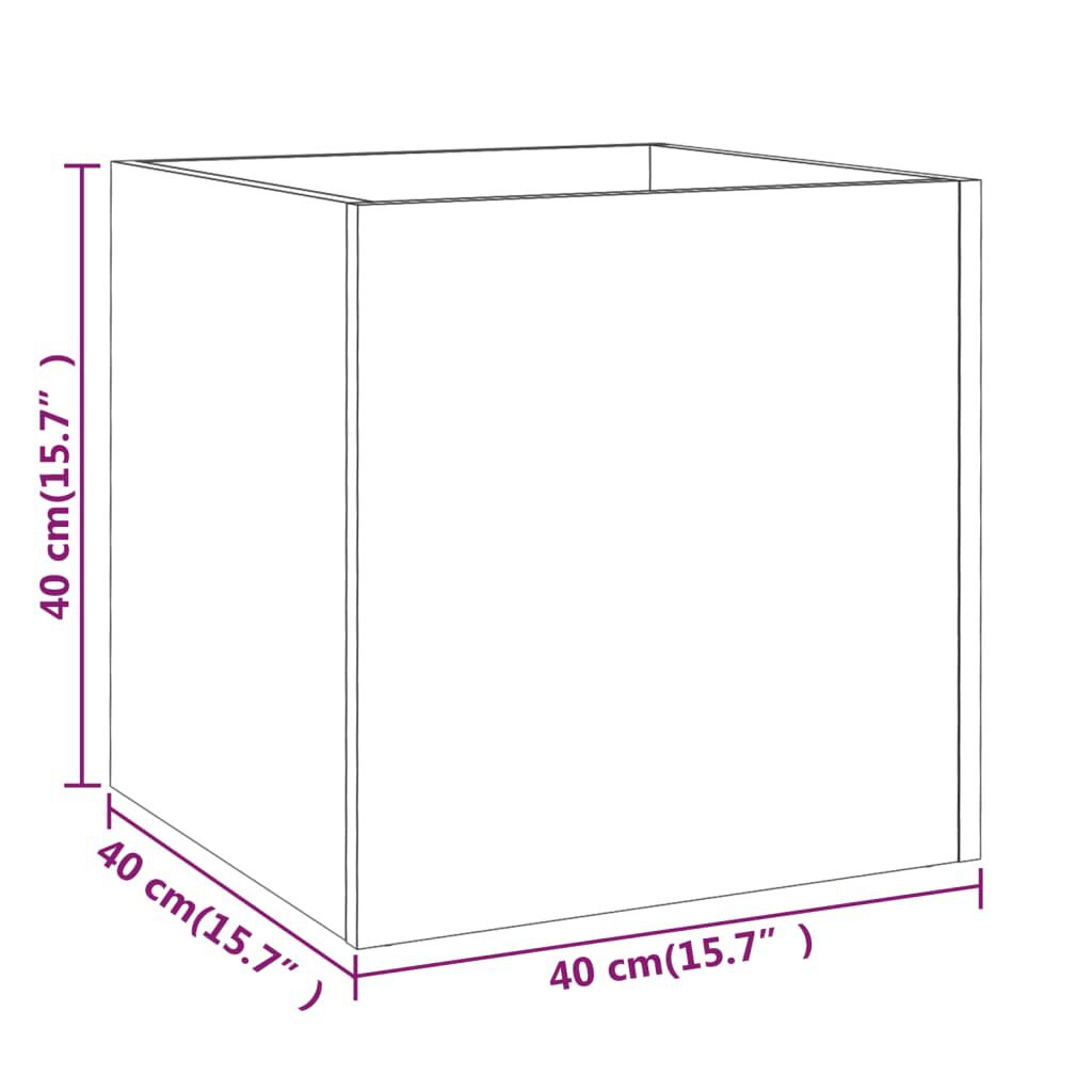 vidaXL Ζαρντινιέρα Λευκή 40 x 40 x 40 εκ. από Επεξεργασμένο Ξύλο