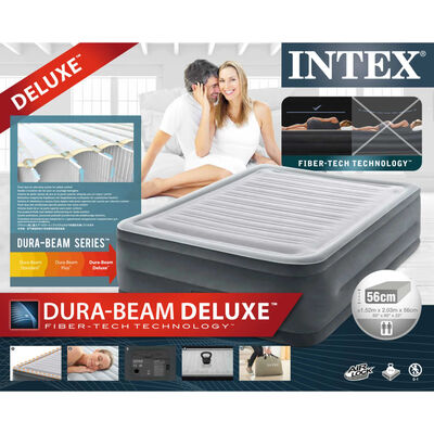 Intex Στρώμα Φουσκωτό Dura-Beam Deluxe Comfort Plush Διπλό 56 εκ.