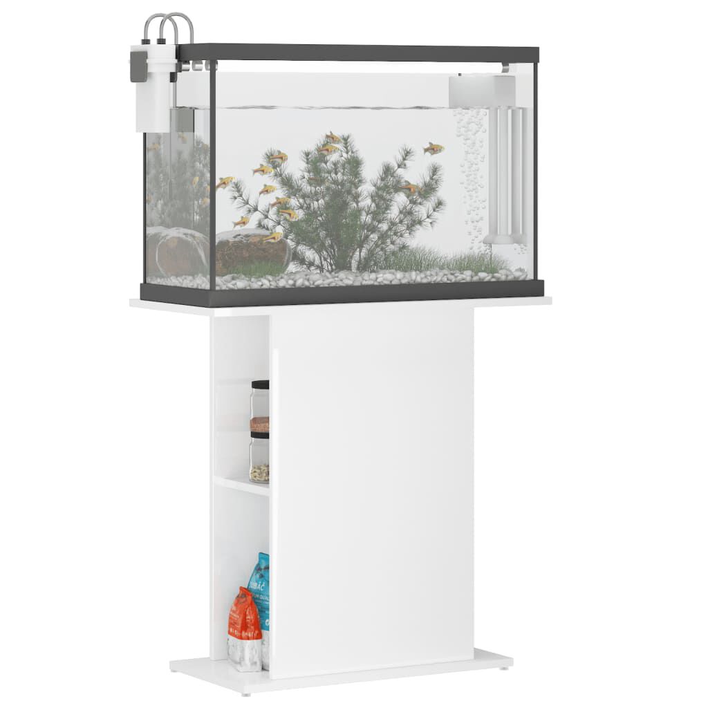 vidaXL Βάση Ενυδρείου Γυαλ. Λευκό 75x36x72,5 εκ. Επεξεργασμένο Ξύλο