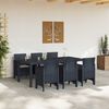vidaXL Σέτ φαγητού για κήπο 7 pcs Ανθρακί Rattan Polt