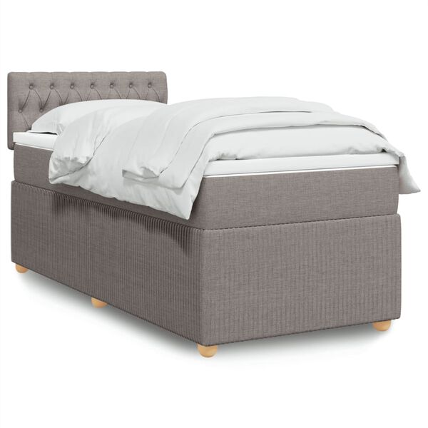 vidaXL &Kappa;&rho;&epsilon;&beta;ά&tau;&iota; Boxspring &mu;&epsilon; &Sigma;&tau;&rho;ώ&mu;&alpha; Taupe 90x190 &epsilon;&kappa;.&Upsilon;&phi;&alpha;&sigma;&mu;ά&tau;&iota;&nu;&omicron;