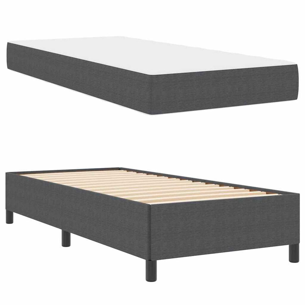 vidaXL Σκελετός Κρεβατιού Σκούρο γκρι 90 x 190 cm Βελούδο