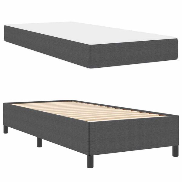 vidaXL Σκελετός Κρεβατιού Σκούρο γκρι 90 x 190 cm Βελούδο