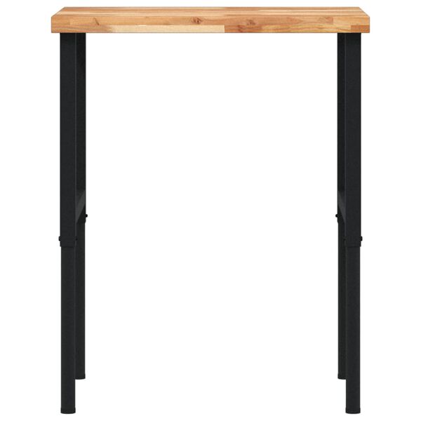 vidaXL Πάγκος Εργασίας Ορθογώνιος 80x60x(73-99,5)εκ Μασίφ Ξύλο Ακακίας