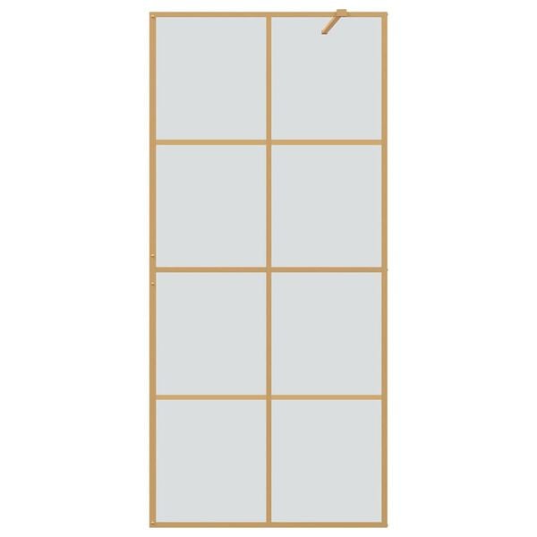 vidaXL Τοίχος Ντους Walk-in Χρυσό 90 x 195 cm σκληρυμένο γυαλί