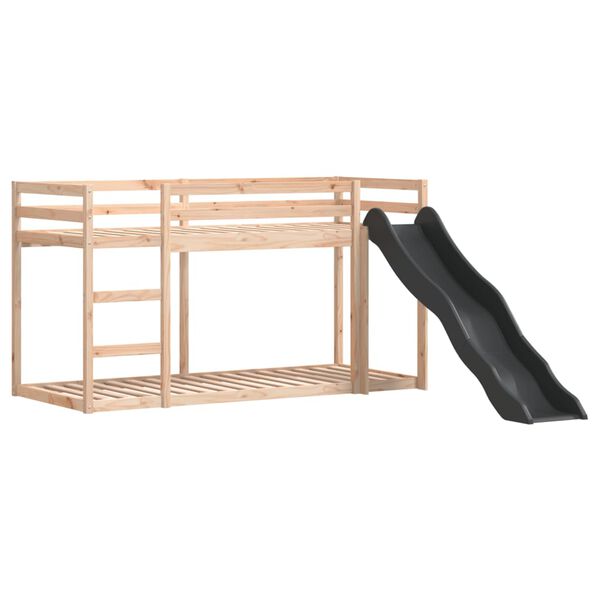 vidaXL Κουκέτα με Τσουλήθρα/Σκάλα 80x200 εκ. από Μασίφ Ξύλο Πεύκου