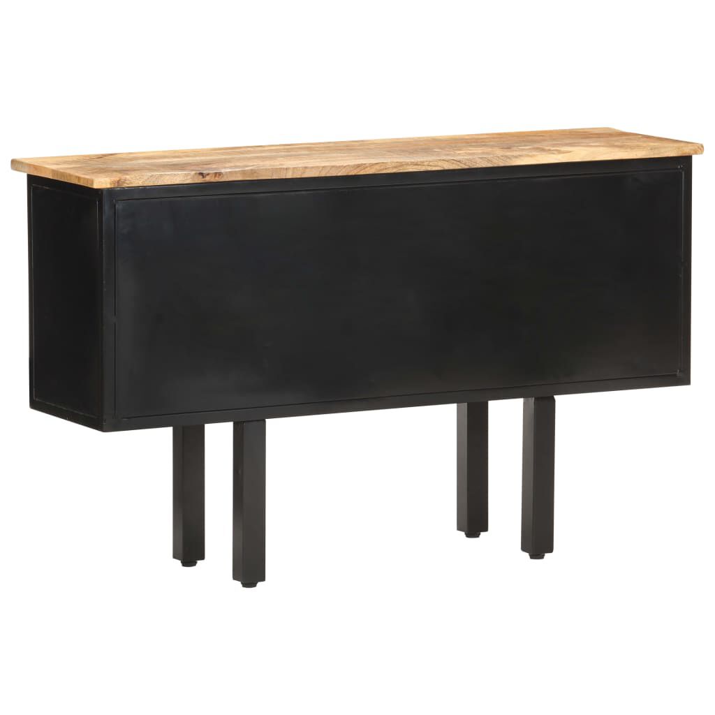 vidaXL Μπουφές 110x30x65 εκ. Μασίφ Ακατέργαστο Ξύλο Μάνγκο και Ατσάλι