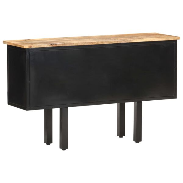 vidaXL Μπουφές 110x30x65 εκ. Μασίφ Ακατέργαστο Ξύλο Μάνγκο και Ατσάλι