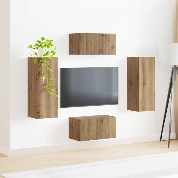 vidaXL &Sigma;&epsilon;&tau; &epsilon;&pi;ί&pi;&lambda;&omicron;&upsilon; &tau;&eta;&lambda;&epsilon;ό&rho;&alpha;&sigma;&eta;&sigmaf; 2 pcs Artisan Oak &Epsilon;&pi;&epsilon;&xi;&epsilon;&rho;&gamma;&alpha;&sigma;&mu;έ&nu;&omicron; &xi;ύ&lambda;&omicron;