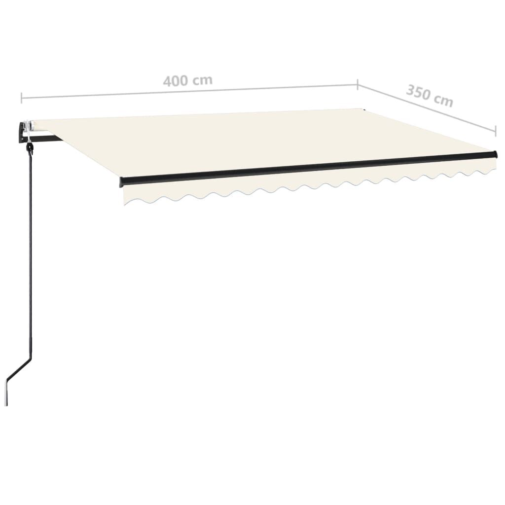 vidaXL Τέντα Αυτόματη με LED & Αισθητήρα Ανέμου Κρεμ 400x350 εκ.