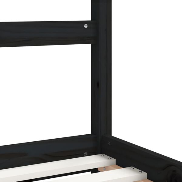 vidaXL Πλαίσιο Παιδικού Κρεβατιού Μαύρο 80x160 εκ. Μασίφ Ξύλο Πεύκου
