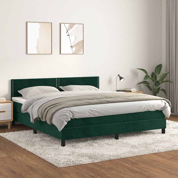 vidaXL &Kappa;&rho;&epsilon;&beta;ά&tau;&iota; Boxspring &mu;&epsilon; &Sigma;&tau;&rho;ώ&mu;&alpha; &Sigma;&kappa;&omicron;ύ&rho;&omicron; &Pi;&rho;ά&sigma;&iota;&nu;&omicron; 180x200&epsilon;&kappa;. &Beta;&epsilon;&lambda;&omicron;ύ&delta;&iota;&nu;&omicron;