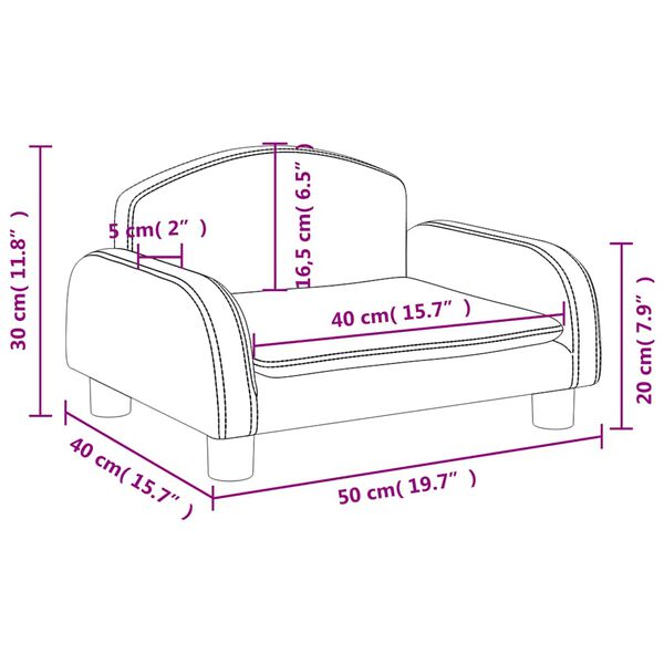 vidaXL Καναπές Παιδικός Καφέ 50 x 40 x 30 εκ. από Συνθετικό Δέρμα