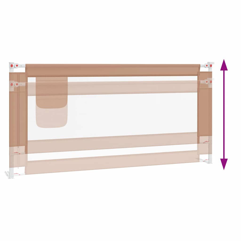 vidaXL Μπάρα Κρεβατιού Προστατευτική Taupe 190 x 25 εκ. Υφασμάτινη