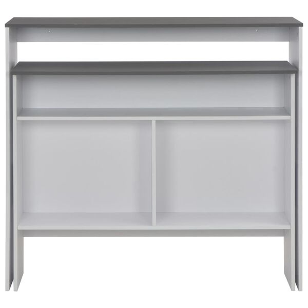 vidaXL Τραπέζι Μπαρ με 2 Επιφάνειες Λευκό / Γκρι 130 x 40 x 120 εκ.