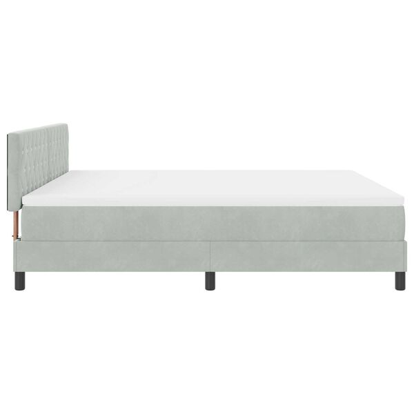 vidaXL Κρεβάτι Box Spring με στρώμα & LED Φωτισμός Γκρι Ανοιχτό 180x200 εκ Βελούδο