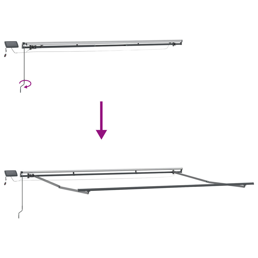 vidaXL Manual Ανασυρόμενη Τέντα με LED Πορτοκαλί και Καφέ 400x300 εκ.