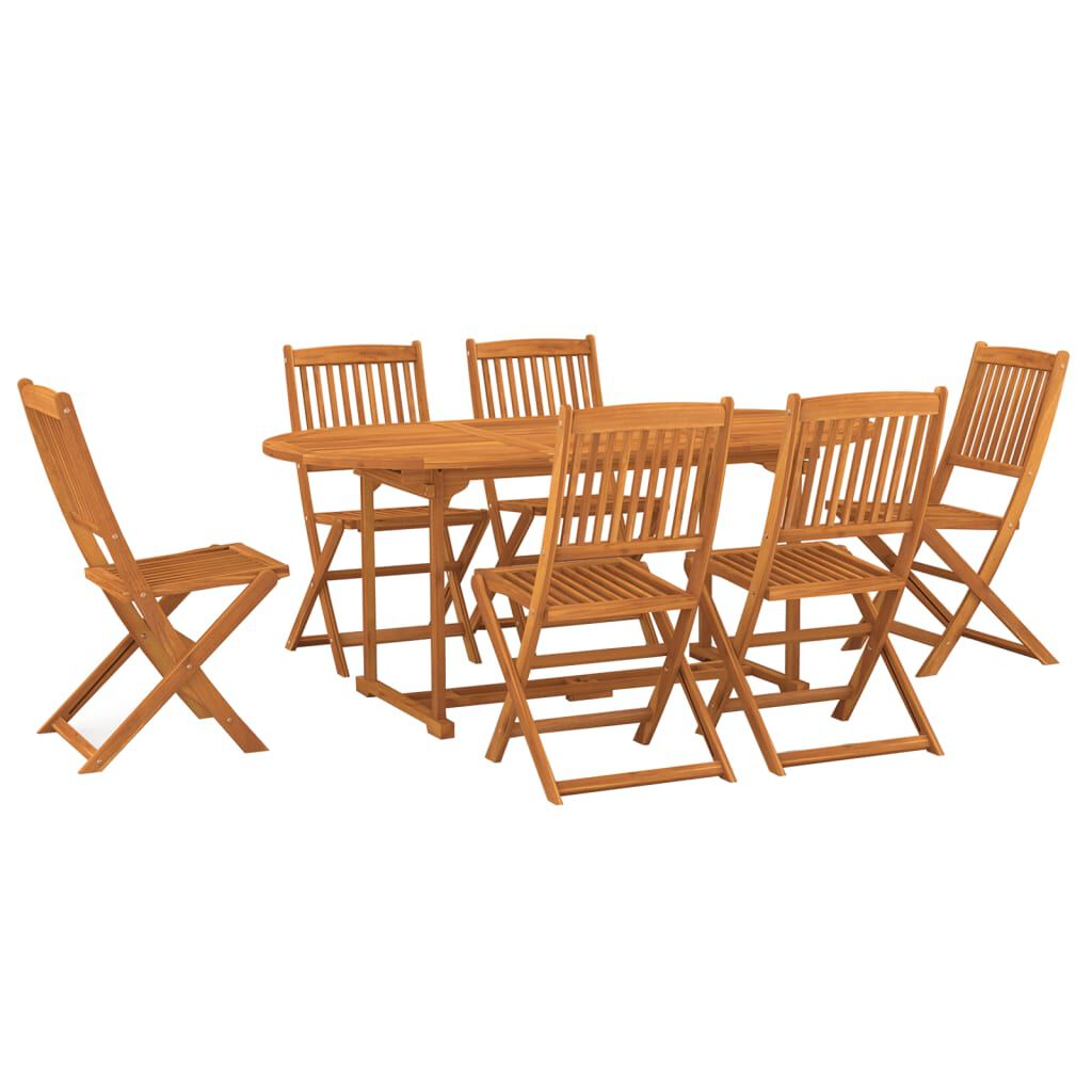 vidaXL Σετ Τραπεζαρίας Κήπου 7 Τεμαχίων 180x90x75 εκ. Μασίφ Ακακία