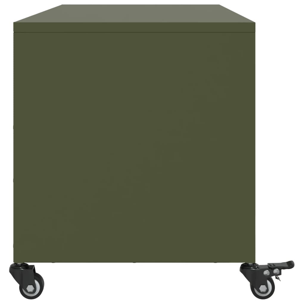 vidaXL Έπιπλο Τηλεόρασης Πράσινο Λαδί 100,5x39x43,5 εκ. από Ατσάλι