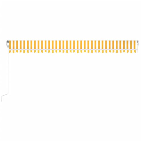 vidaXL Τέντα Αυτόματη με LED&Αισθητήρα Ανέμου Κίτρινο/Λευκό 600x350εκ.