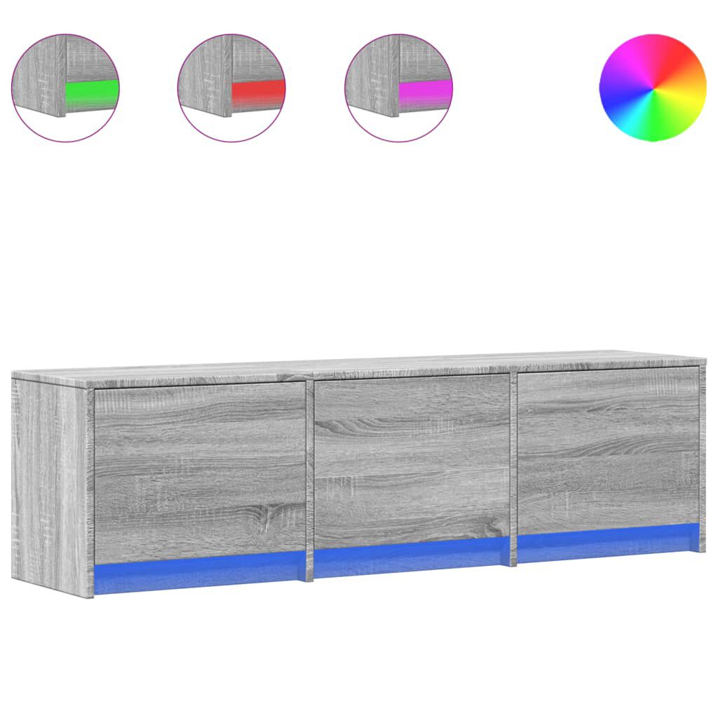 vidaXL Έπιπλο Τηλεόρασης με LED Γκρι Sonoma 140x34x40 εκ. Επεξ. Ξύλο